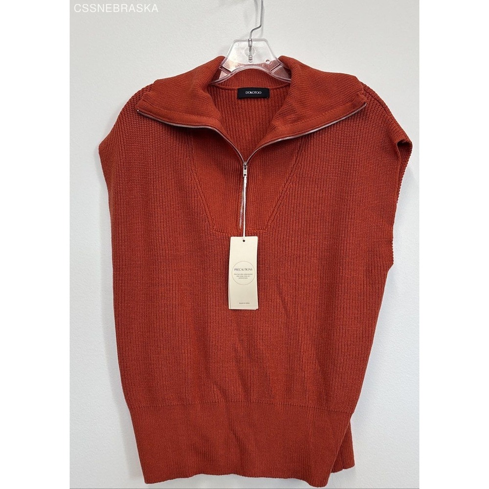 Dokotoo Taracot sleeveless quarter-zip pullover sweater - Size‎ M